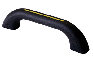 ASA PEQUEÑA NEGRA 310 MM CON TIRA AMARILLA