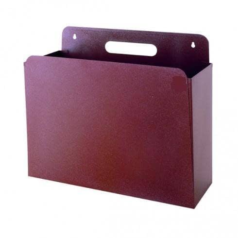 PAPELERA METALICA DE PARED 29X35 CM -BURDEOS