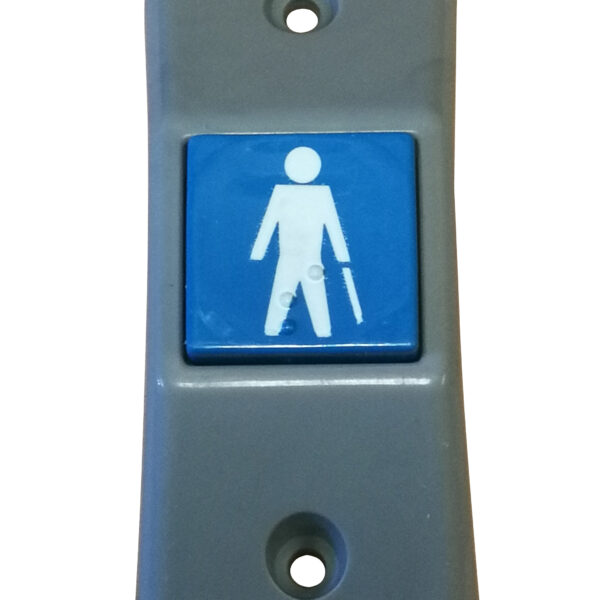 PULSADOR ANCIANO PLANO GRIS/AZUL BRAILLE
