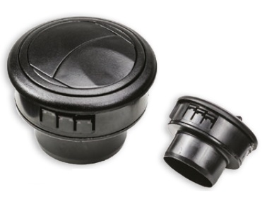DIFUSOR AIRE 63 MM REDUC 45 MM RECTO - NEGRO