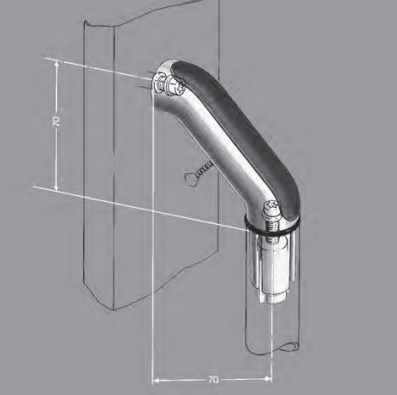 SOP CODO 90º A PARED ALU RAL 9007 DIMA INT 30 MM