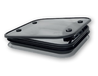 CLARABOYA 480*480 MM CRISTAL/MARCO ALU NEGRO