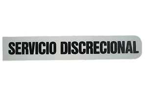 LETRERO SERVICIO DISCRECIONAL