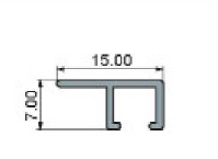 GUIA CORTINA 3 MT 12x7 mm- COL PLATA