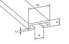 PER ALU "U" PARA SUJECION GOMA 2.5M