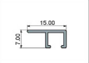 GUIA CORTINA 2 MT 15x7 mm COL PLATA
