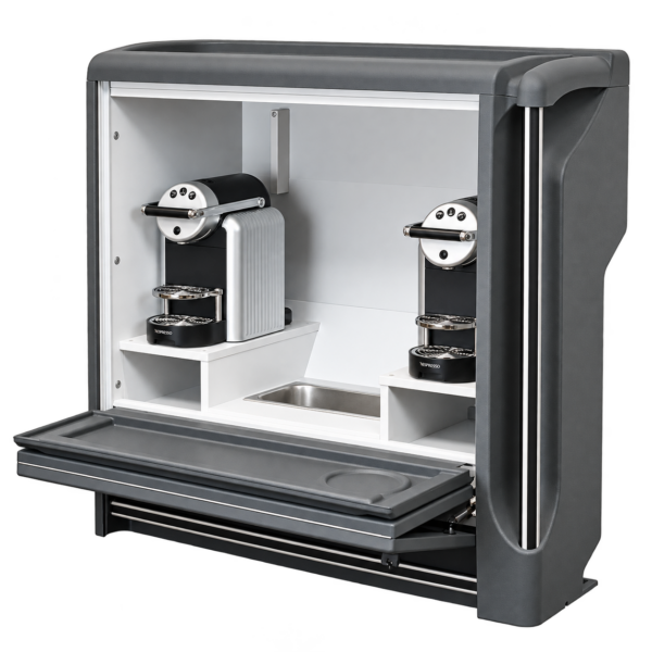 Minicocina FOB 822 con dos cafeteras Nespresso Zenius