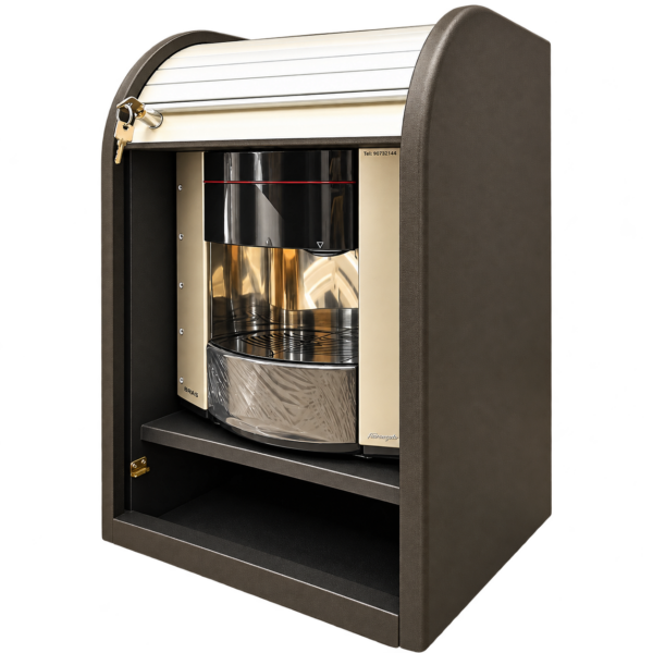 Mueble gris para cafetera Nespresso