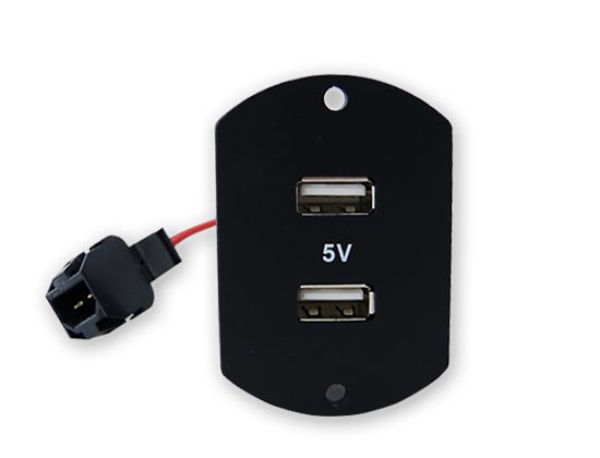 CARGADOR USB DOBLE, CABLE 250 MM CONECTOR TYCO