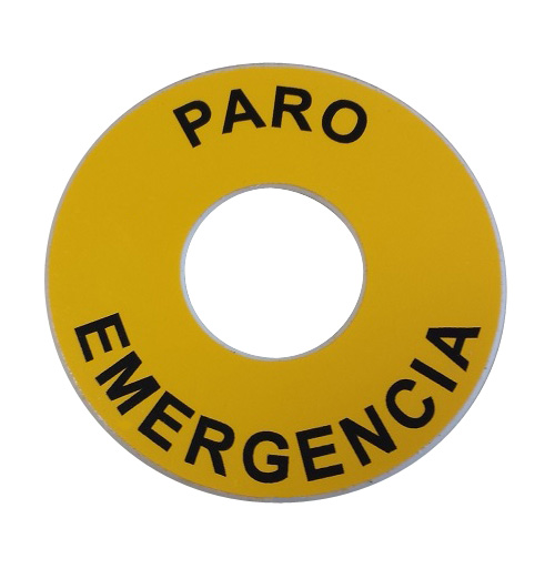 ETIQUETA AMARILLA  PARO EMERGENCIA - CASTELLANO