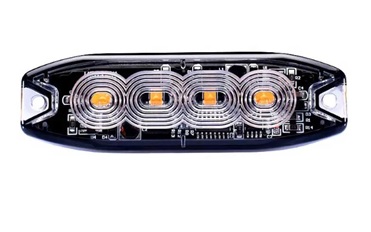 LUZ ADVERTENCIA ESTROBO 4 LEDS AMBAR 12V
