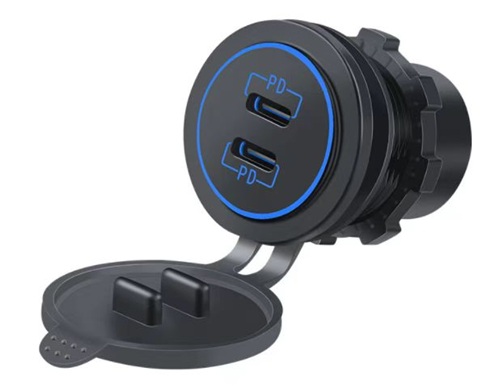 CARGADOR USB DOBLE C+C 12/24V CON CABLES
