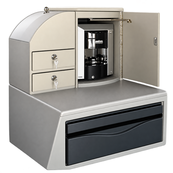 Mueble de catering con cafetera para instalación sobre WC